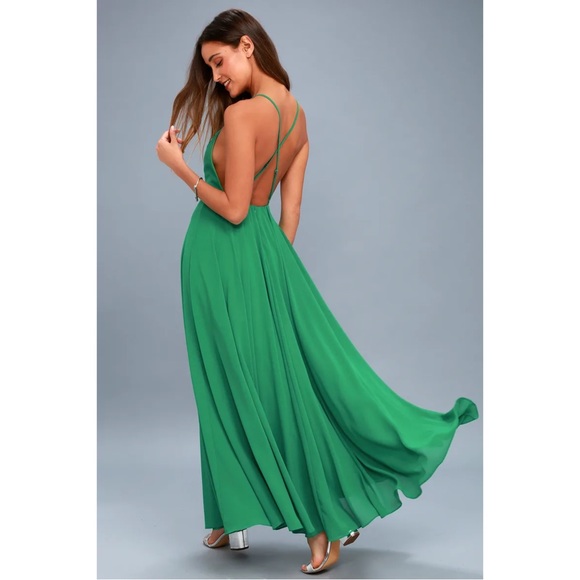 Lulus Mythical Kind of Love in Kelly Green Maxi Dress Size XS Discontinued Color - Picture 2 of 11